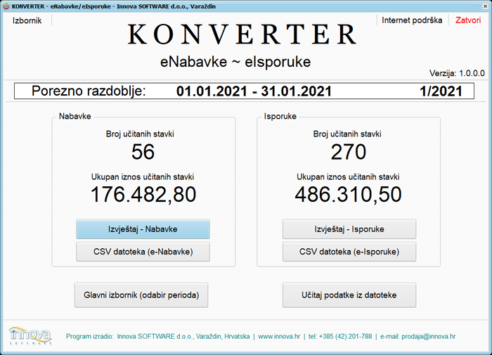 Program/aplikacija: Konverter - eNabavke/eIsporuke (BiH)